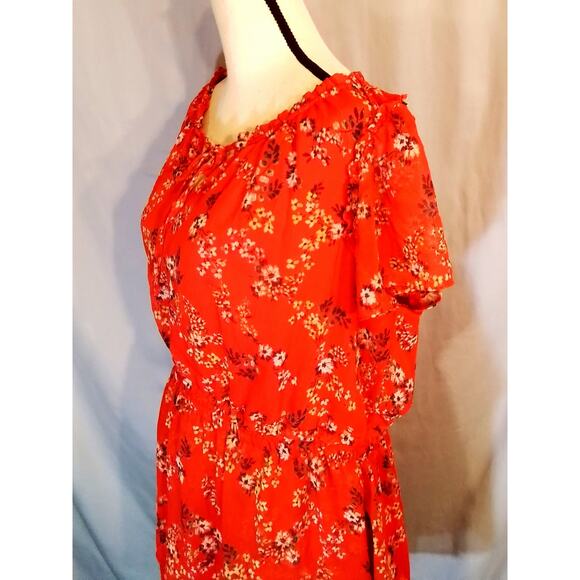 Copied - Lauren Conrad Red Floral Summer Dress - Picture 4 of 5